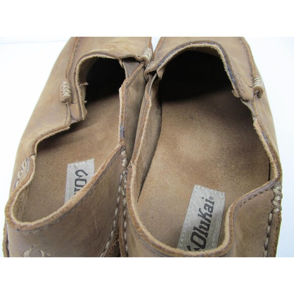 Olukai Moloa Mens Brown Leather Loafers Size US 8.5 EUR 41.5 main image 4